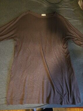 Simple Long Tunic Top - Brown